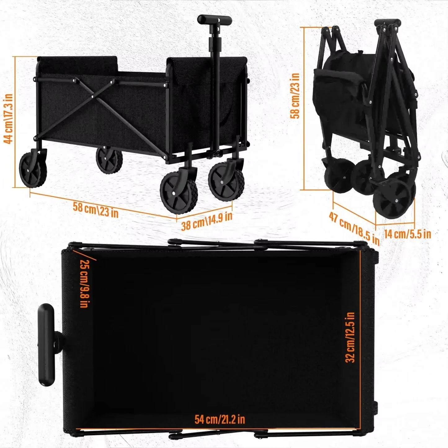 Foldable Garden Wagon Cart for Outdoor Adventures and Shopping