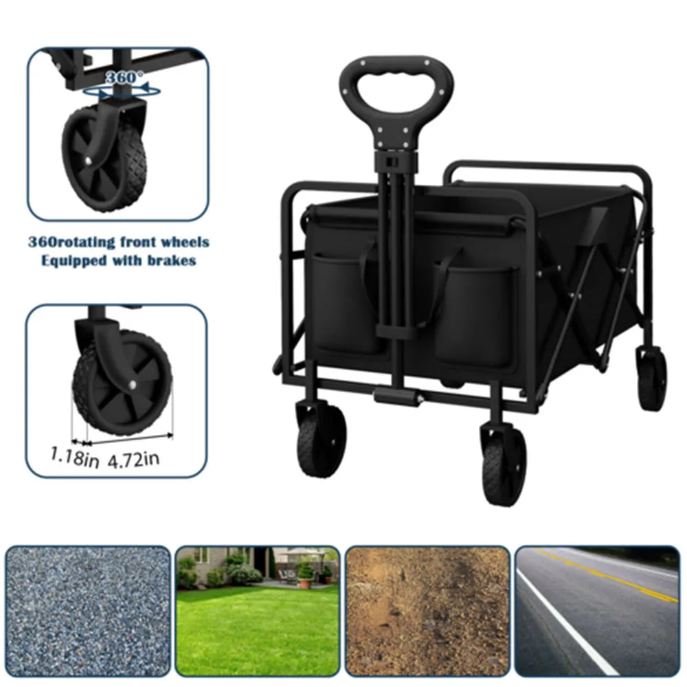 Foldable Garden Wagon Cart for Outdoor Adventures and Shopping
