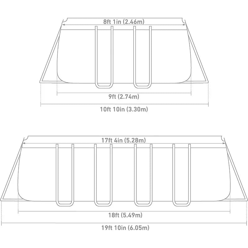 Intex 18 Feet by 9 Feet by 52 Inches Ultra XTR Rectangular Frame Swimming Pool Set with Pump Above Ground Backyard Large Rectangle Pool