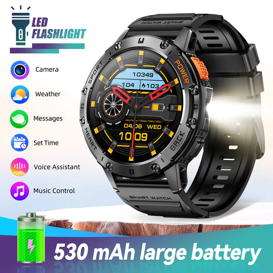 LaNikar Rugged Smart Watch For Men With Wireless Calling Fitness Tracker For 100 Plus Sports For IOS