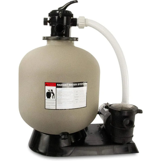 Rx Clear Radiant Complete Sand Filter System for Above Ground Swimming Pool with Extreme Force 1.2 HP Pump and 22 Inch Tank