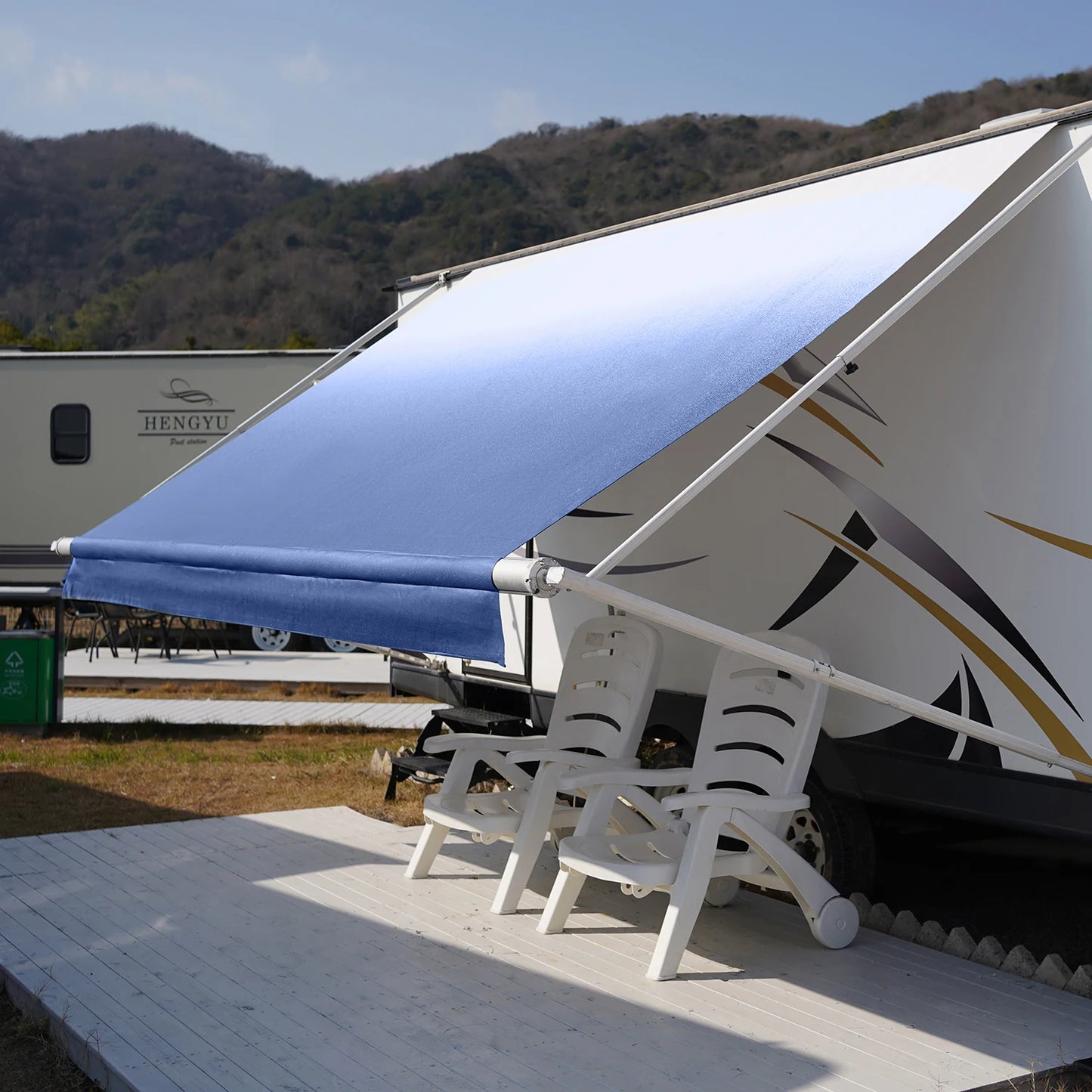 RV Awning Fabric Replacement Camper Trailer Super Heavy Vinyl Coated Polyester 16 Feet 2 Inches Fits 17 Feet Awning