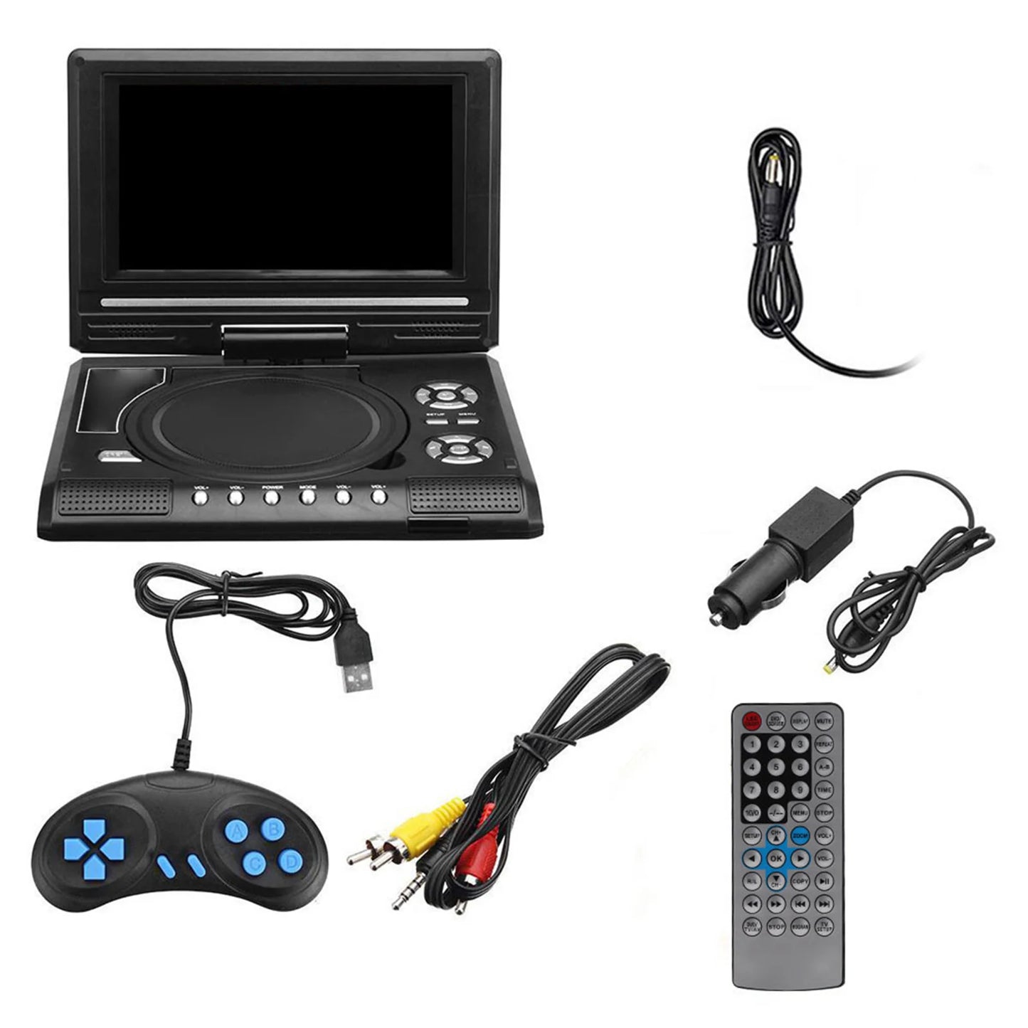 Portable DVD Viewer 7.8 Inch Widescreen DVD Player 270 Degree Rotatable with Game Function