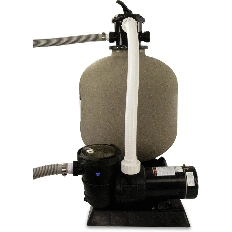 Rx Clear Radiant Complete Sand Filter System for Above Ground Swimming Pool with Extreme Force 1.2 HP Pump and 22 Inch Tank