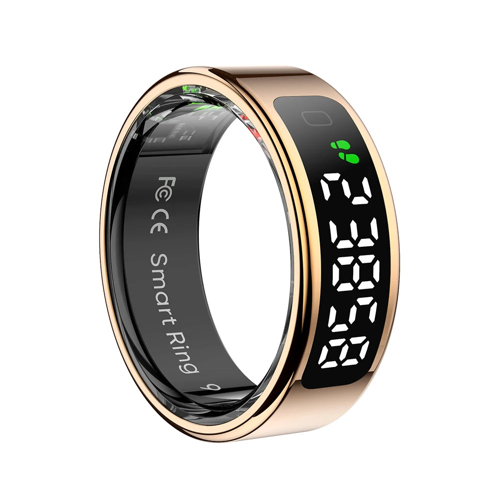 R11 Smart Ring with Display Screen and Touch Heart Rate Blood Oxygen Monitor Wireless Charging Fitness Ring for Men and Women
