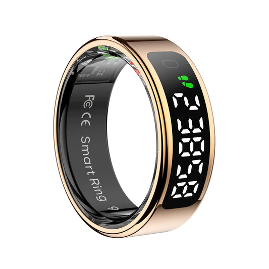R11 Smart Ring with Display Screen and Touch Heart Rate Blood Oxygen Monitor Wireless Charging Fitness Ring for Men and Women