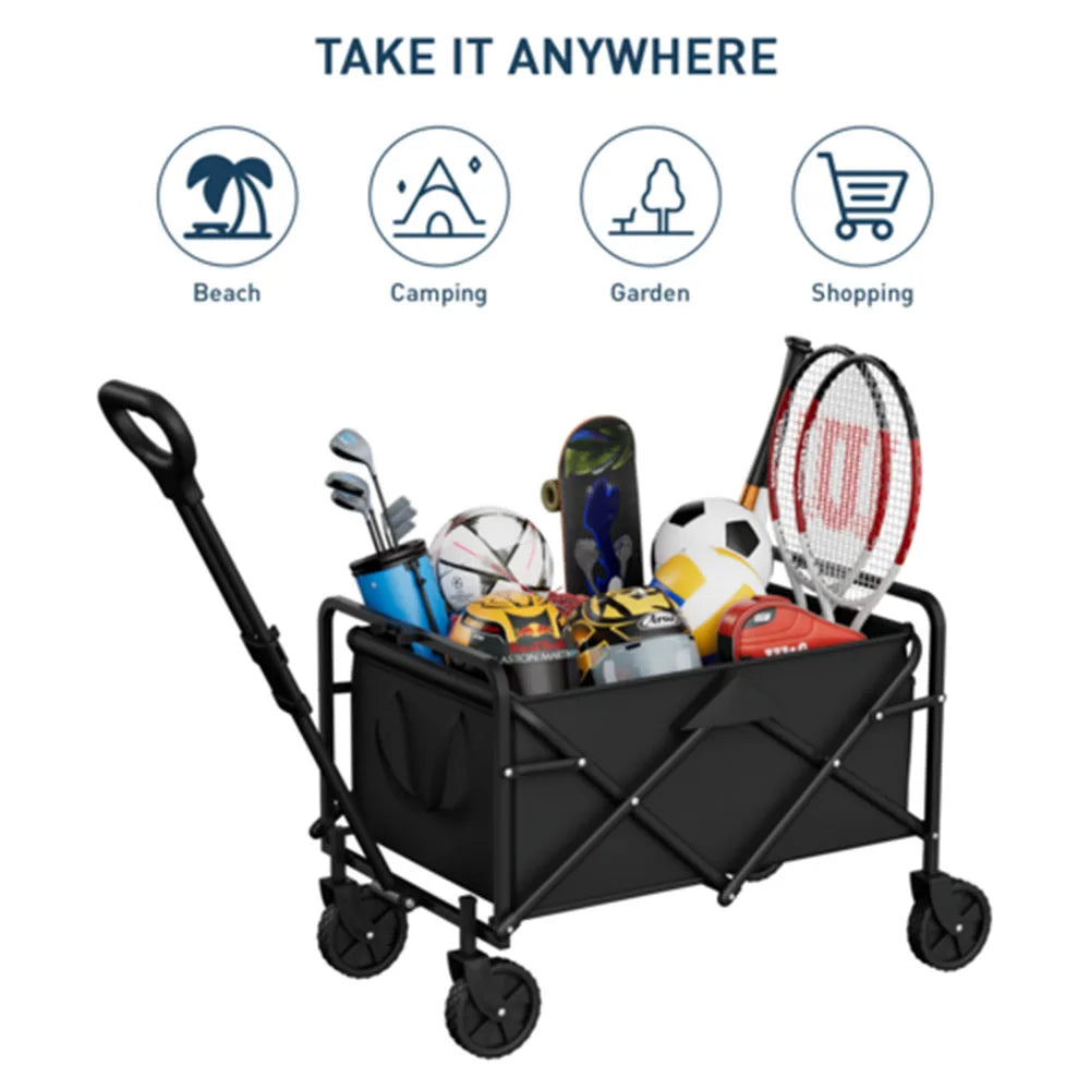 Foldable Garden Wagon Cart for Outdoor Adventures and Shopping