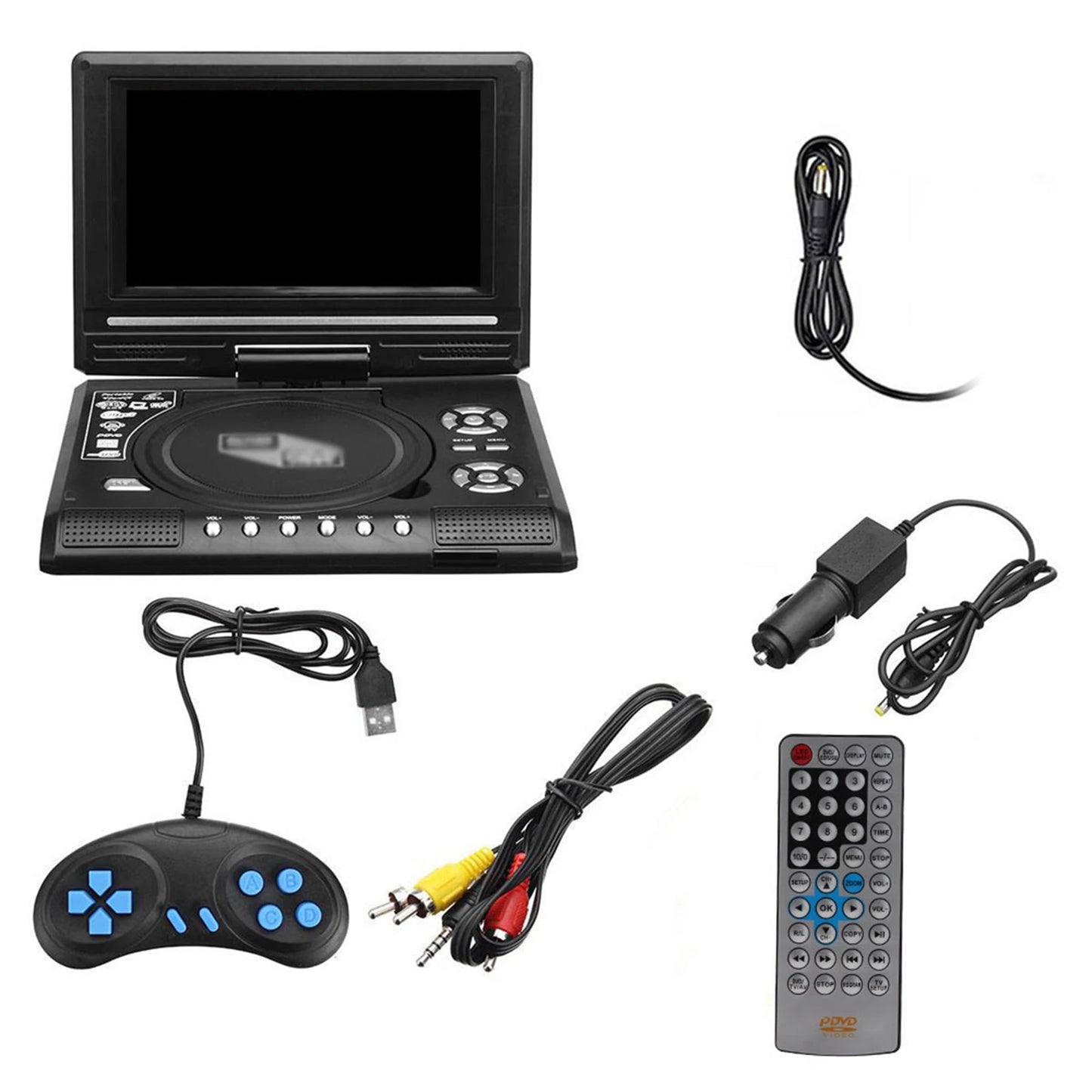 Portable DVD Viewer 7.8 Inch Widescreen DVD Player 270 Degree Rotatable with Game Function
